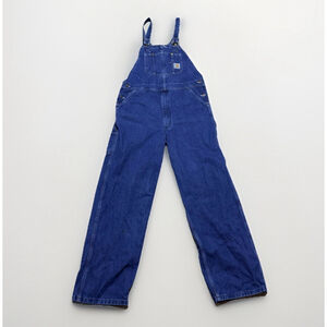 Vintage Carhartt Overalls Mens 38x32 Indigo Denim Bib Carpenter Work R07 DST EUC